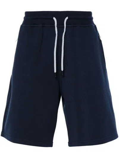 BRUNELLO CUCINELLI BLUE COTTON BLEND BERMUDA SHORTS