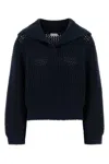 Brunello Cucinelli Long-sleeved Knitted Sweater In Blue