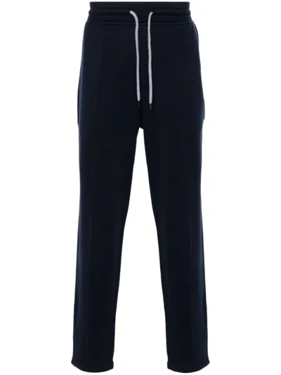 BRUNELLO CUCINELLI BLUE COTTON BLEND SWEATPANTS