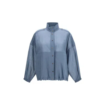 Brunello Cucinelli Blue Cotton Clothing