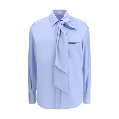 Brunello Cucinelli Blue Cotton Dress Shirt