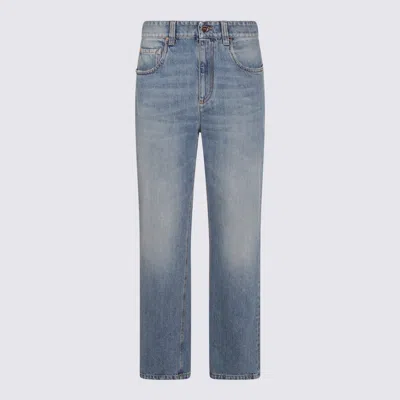Brunello Cucinelli Blue Cotton Jeans