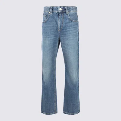Brunello Cucinelli Belt Loop Denim Trousers In Blue