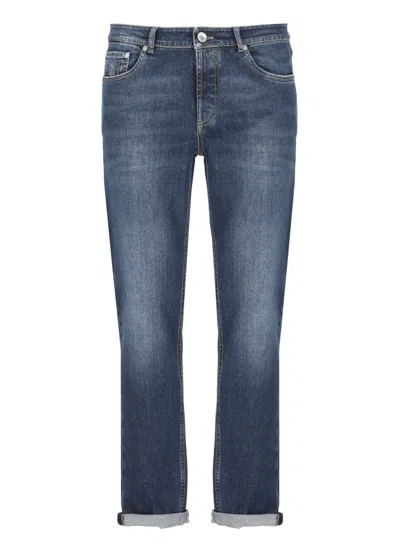 Brunello Cucinelli Blue Cotton Jeans In Gray
