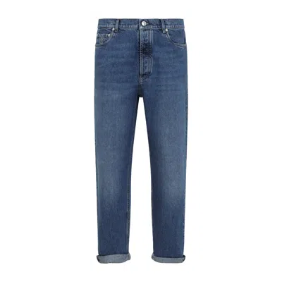 Brunello Cucinelli Medium-wash Straight-leg Jeans In Blue