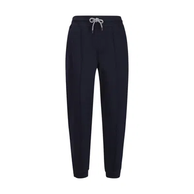 Brunello Cucinelli Blue Cotton Joggers (workout Pants)