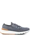 Brunello Cucinelli Blue Cotton Sneakers