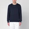 Brunello Cucinelli Blue Cotton Crewneck Sweater In Blue