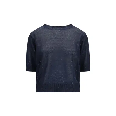 Brunello Cucinelli Blue Cotton Sweatshirt