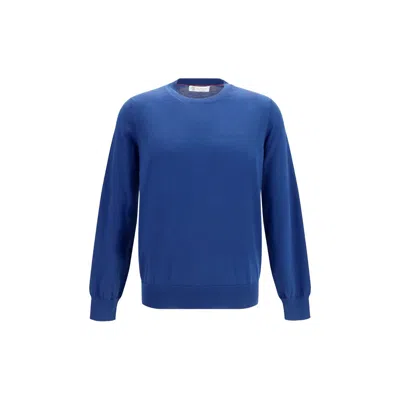 Brunello Cucinelli Blue Cotton Sweatshirt