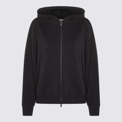Brunello Cucinelli Blue Cotton Sweatshirt In Black