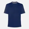 Brunello Cucinelli T-shirt In Blu Indigo+grigio Chiaro