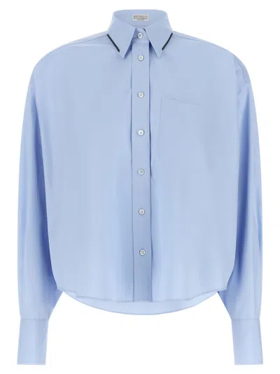 Brunello Cucinelli Blue Cotton Women's Blouse