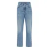 Brunello Cucinelli Logo Patch Mid-rise Straight-fit Jeans In Blue