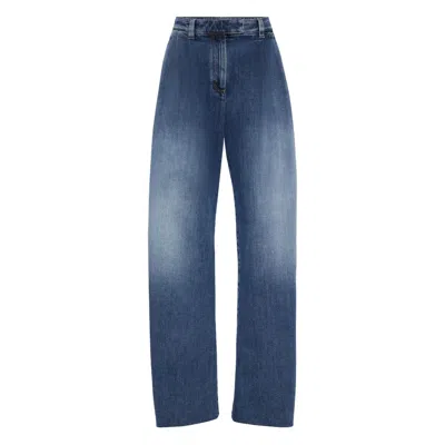 Brunello Cucinelli Blue Denim - Wide-leg Jeans Women