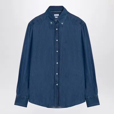 Brunello Cucinelli Denim Button-down Shirt In Blue