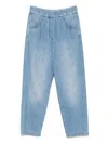 Brunello Cucinelli Elasticated Waistband Denim Trousers With Rivet Detailing