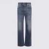 Brunello Cucinelli Blue Jeans With Logo Patch On The Rear And Faded Effect