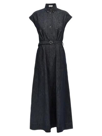 BRUNELLO CUCINELLI BLUE DENIM DRESS