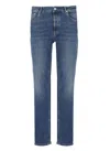 Brunello Cucinelli Light Blue Straight Leg Denim Jeans With Rolled Hem In Blue