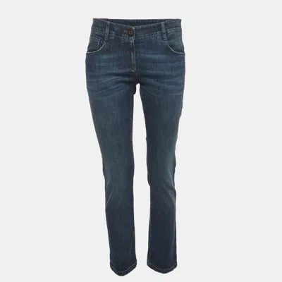 Pre-owned Brunello Cucinelli Blue Denim Low Rise Jeans M/waist 32"