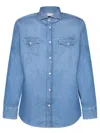 Brunello Cucinelli Long-sleeved Shirt In Blue
