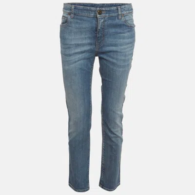 Pre-owned Brunello Cucinelli Blue Faded Denim Skinny Jeans S/waist 30"