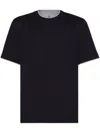 Brunello Cucinelli T-shirt With Faux-layering In Blue