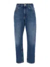 Brunello Cucinelli High-waisted Cropped Denim Pants With Classic Blue Wash In Blue