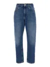 Brunello Cucinelli High-waisted Cropped Denim Pants With Classic Blue Wash In Blue