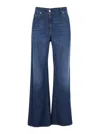 Brunello Cucinelli Women Blue Jeans With Five-pocket Design And Patch Logo On The Back In Denim Woma In Blue
