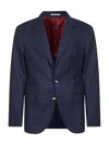 Brunello Cucinelli Men Blue Flannel Deconstructed Blazer In Blue