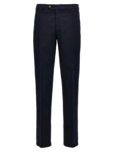 BRUNELLO CUCINELLI BLUE FLAT FRONT PANTS