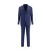 Brunello Cucinelli Blue Fleece Wool Two-piece Suit In Blue