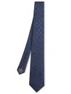 Brunello Cucinelli Blue Geometric Pattern Tie In Blue