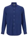 Brunello Cucinelli Tailored Herringbone Shirt Collar Button-down In Blue