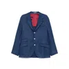 Brunello Cucinelli Blue Blended Linen Blazer In Blue
