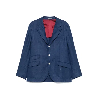 BRUNELLO CUCINELLI BRUNELLO CUCINELLI BLUE JACKETS - BLAZERS MEN