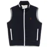 Brunello Cucinelli Gilet In Navy Blue With Front Two-way Zip Fastening