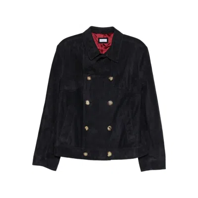 Brunello Cucinelli Blue Jackets Men In Animal Print