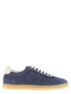Brunello Cucinelli Men Light Blue Washed Suede Sneakers In Blue