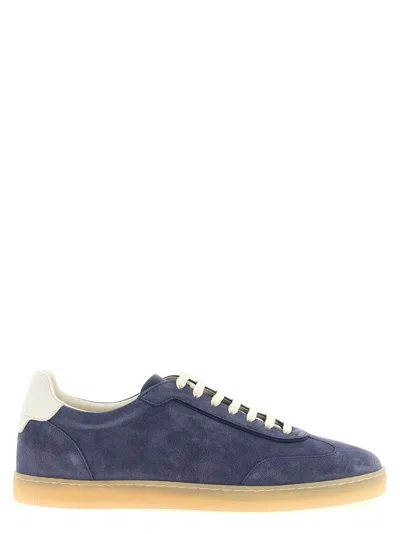Brunello Cucinelli Blue Lace Up Sneakers