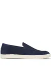 Brunello Cucinelli Blue Leather Loafers With Minimalist Design