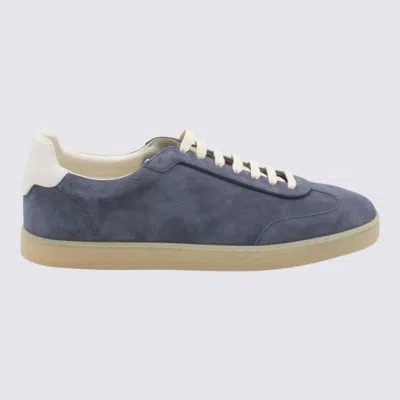 BRUNELLO CUCINELLI BLUE LEATHER SNEAKERS