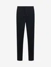 Brunello Cucinelli Blue Linen Leisure Fit Trousers