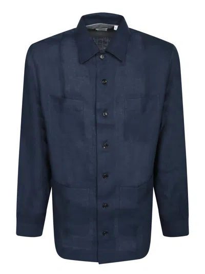 Brunello Cucinelli Blue Linen Shirt