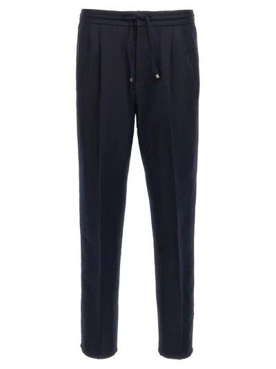 BRUNELLO CUCINELLI BLUE LINEN TROUSERS