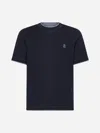 Brunello Cucinelli T-shirt With Faux-layering In Black