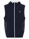 Brunello Cucinelli Blue Logo-embroidered Padded Gilet In Blue