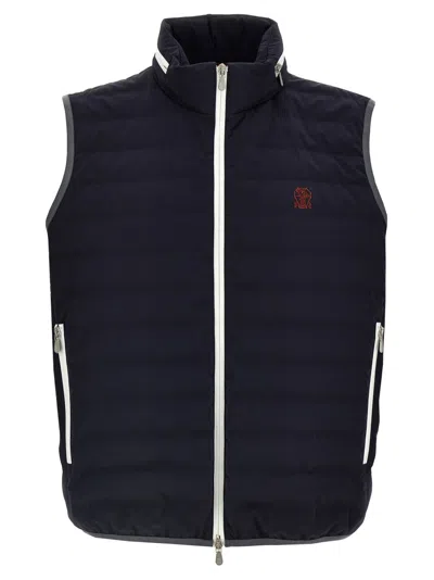 BRUNELLO CUCINELLI BLUE LOGO VEST